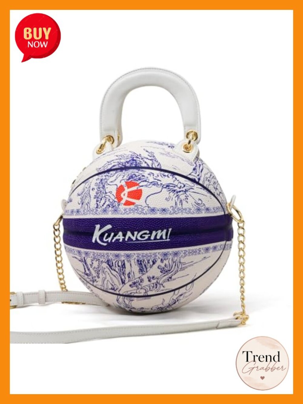 Genuine Leather Basketball Crossbody Bag Adjustable Strap Sporty Tote